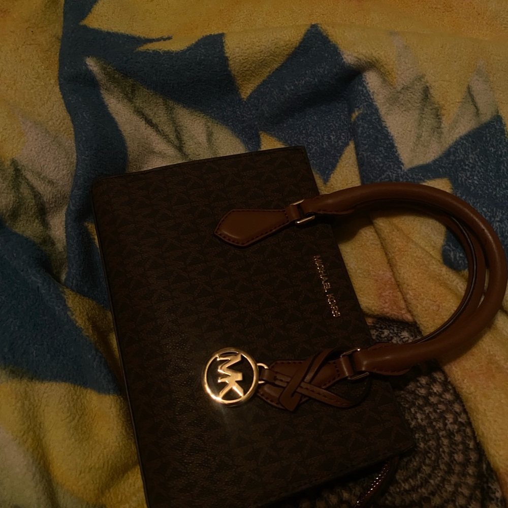 Michael Kors Dark Brown and Tan Satchel